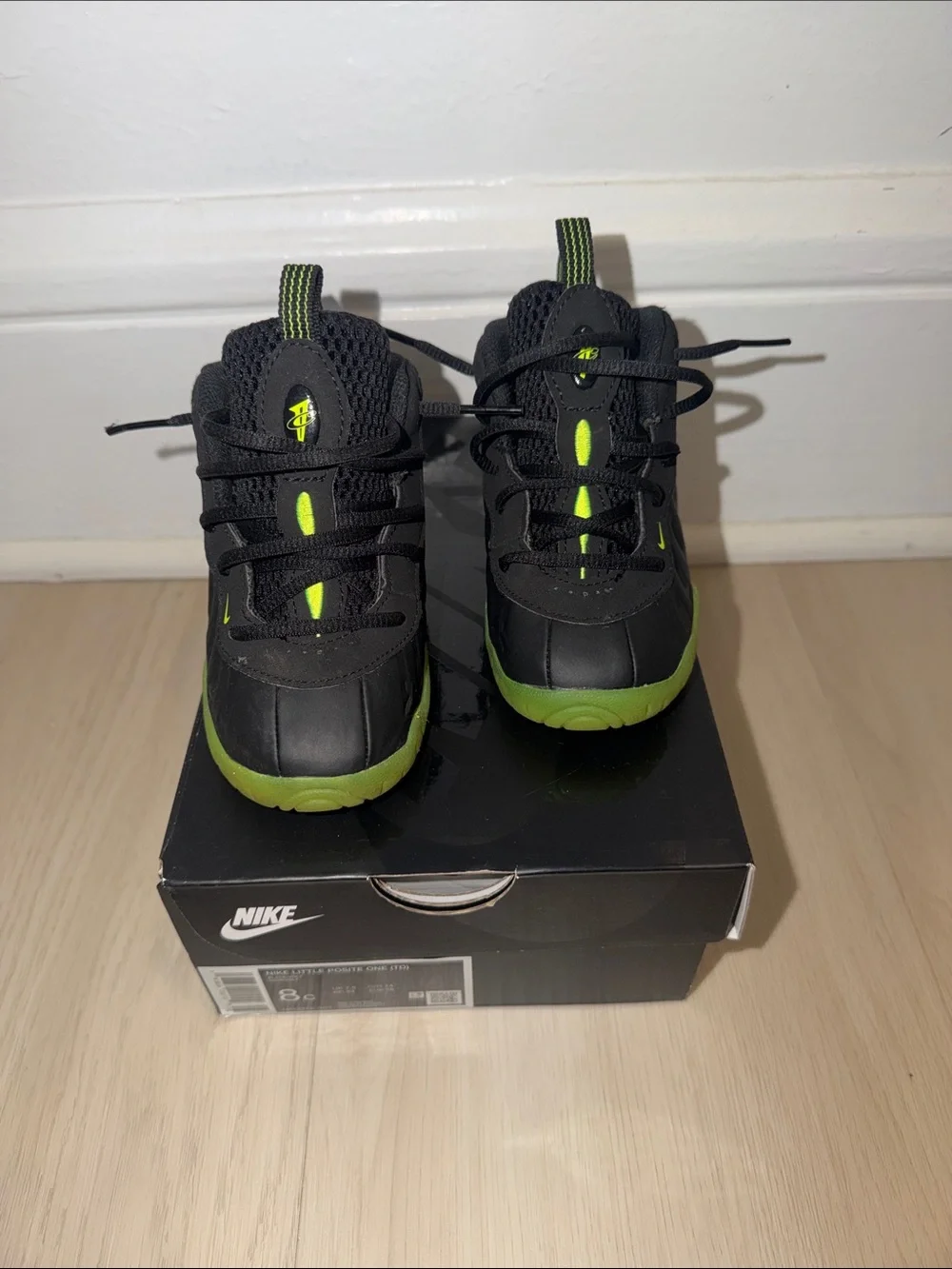 Nike Little Posite One Black/Volt (Black & Neon Green)